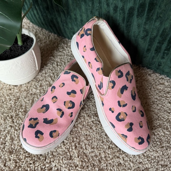 Lilly Pulitzer Pink Leopard Canvas Slip-on Sneaker Size 8.5 - Picture 1 of 8